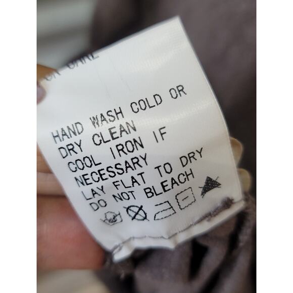 Fate Faux Suede Dress Womens Medium Taupe Polyester Blend Short Sleeve - Picture 11 of 12